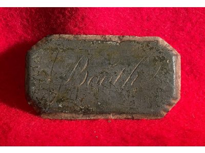 Brass Plate Marked "Booth" 