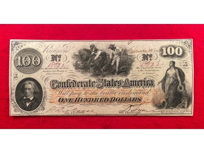 Confederate One Hundred Dollar Note - 1862 - T-41