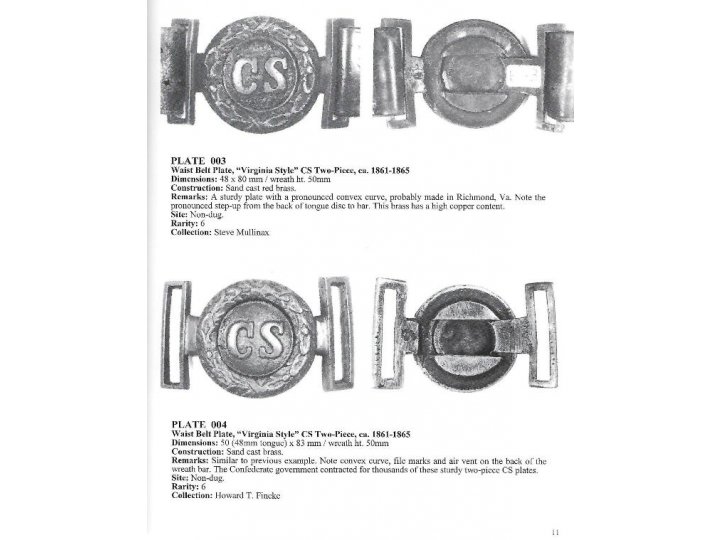 Confederate Belt Buckles & Plates - Expanded Edition - Out of Print