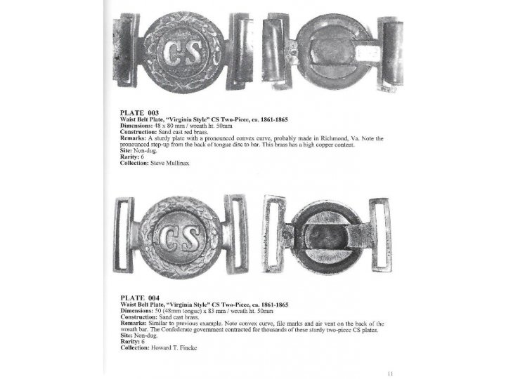 Confederate Belt Buckles & Plates - Expanded Edition - Out of Print