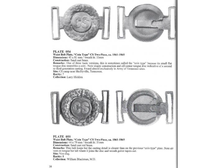 Confederate Belt Buckles & Plates - Expanded Edition - Out of Print