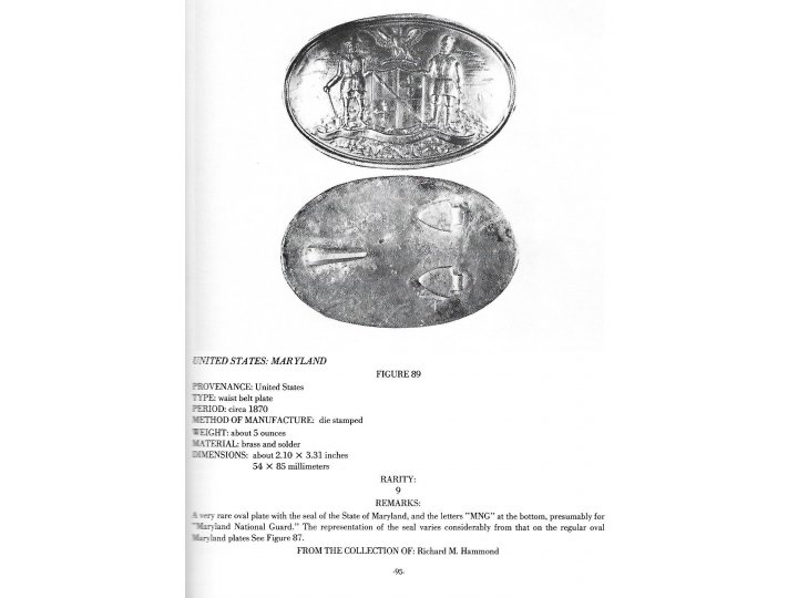 Plates and Buckles of the American Military 1795 -1874