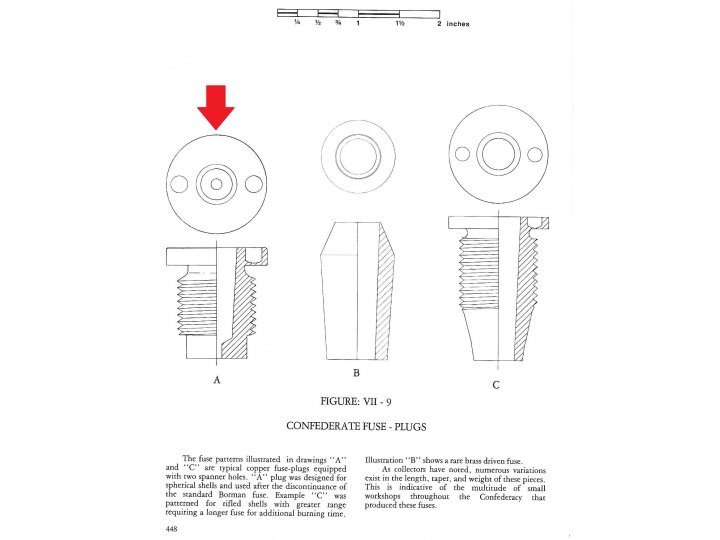 Confederate Time Fuze Adaptor for Spherical Projectile