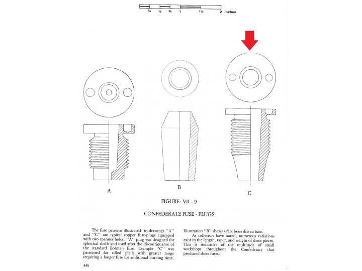 Confederate Time Fuze Adaptor for Rifled Projectile.