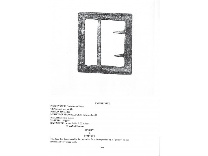 Confederate Frame Belt Buckle - "Gutter Back"