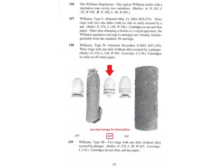 Williams Type I Bullet for Union Repeating Gun .58 Caliber - Outstanding Example