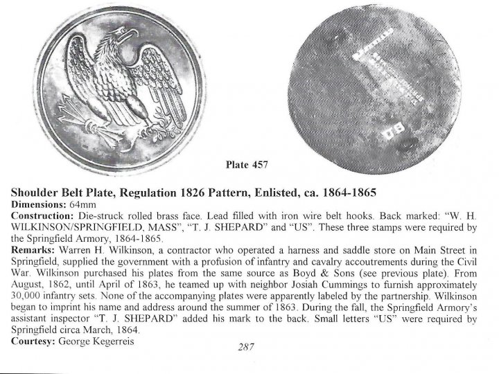 Eagle Plate - Stamped "W. H. WILKINSON / SPRINGFIELD, MASS" and "US"