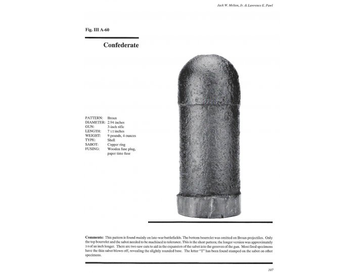 Shell Fuze Plug Confederate 3 inch