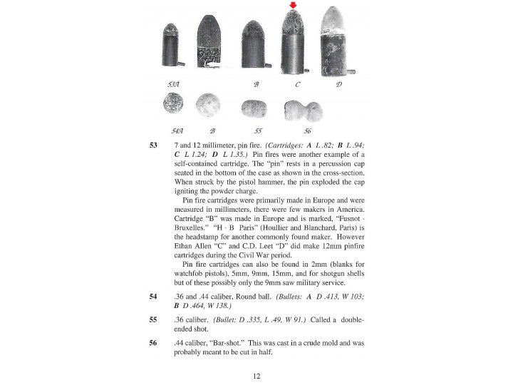 12 mm Pinfire Cartridge for Lefaucheux Revolver
