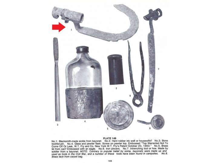 US Model 1855 Socket Bayonet - Hook - Wood Growth Remnant