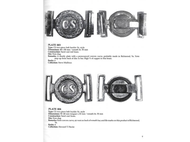 Confederate Belt Buckles & Plates - 1st Edition - Signed - Out of Print