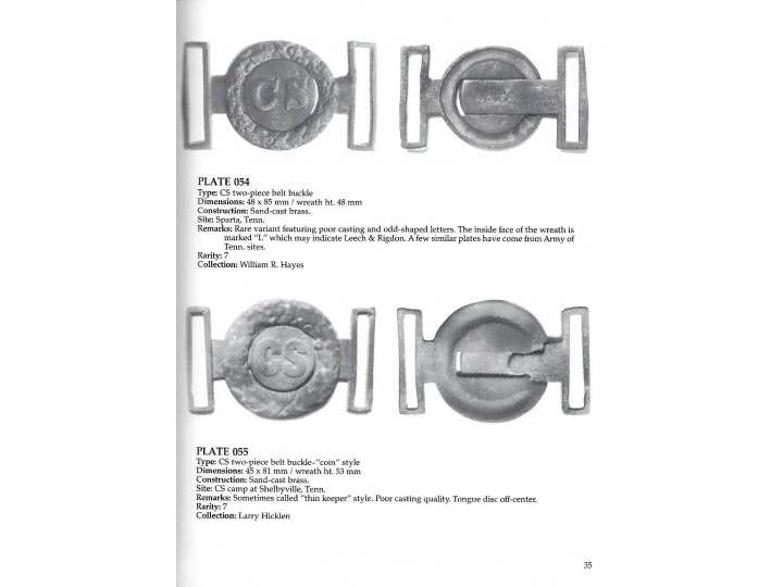 Confederate Belt Buckles & Plates - 1st Edition - Signed - Out of Print