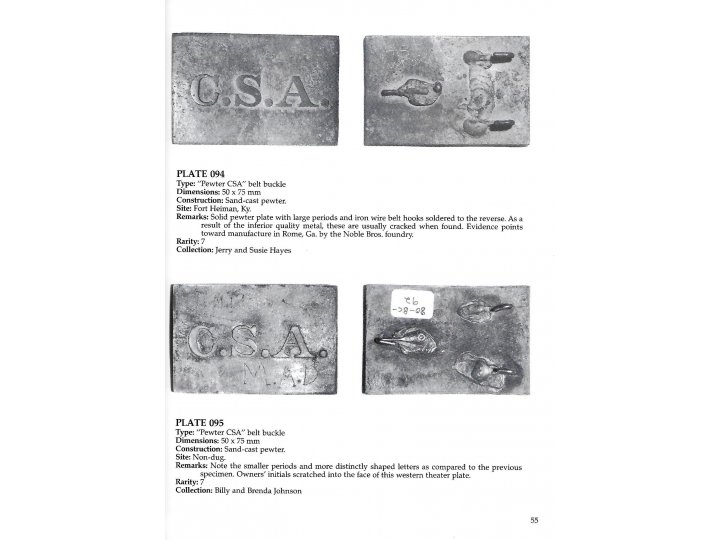 Confederate Belt Buckles & Plates - 1st Edition - Signed - Out of Print