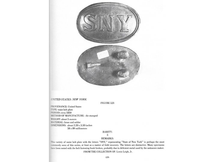 Plates and Buckles of the American Military 1795 -1874
