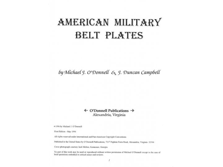 American Military Belt Plates 