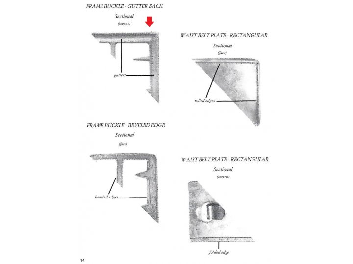 Confederate "Gutter-Back" Frame Buckle Portion with Fixed Tongue