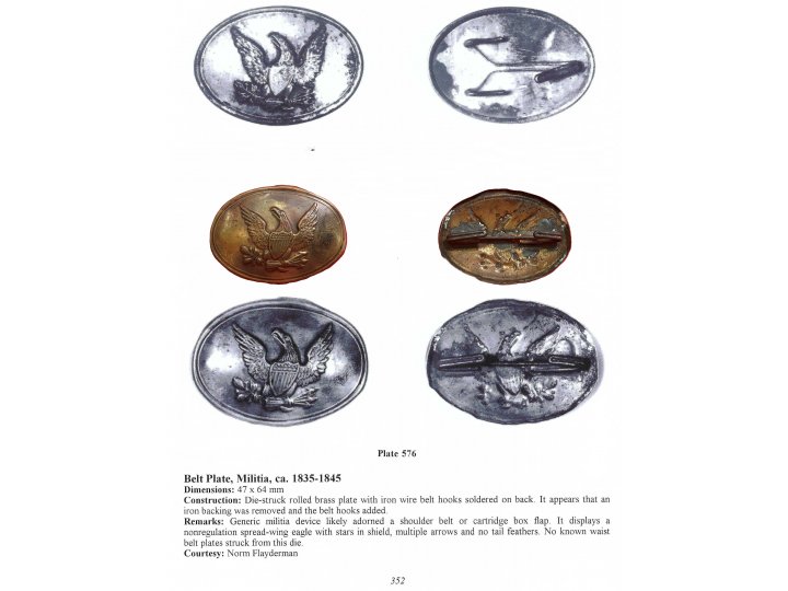 US Militia Small Oval Belt Plate ca. 1835-1845 - Published in Two Reference Books