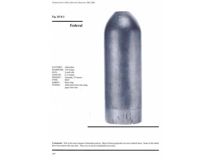 Federal 3-inch Absterdam Shell with Patent Date & Initials