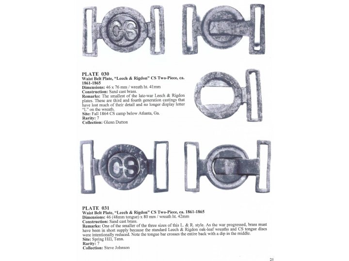 Confederate Two-Piece Tongue and Wreath Belt Buckle - "Leech and Rigdon" - Catlett Collection
