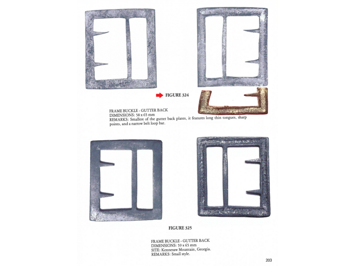 Confederate "Gutter-Back" Frame Buckle Portion with Fixed Tongue