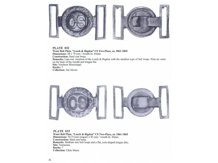 Confederate Two-Piece Tongue and Wreath Belt Buckle - "Leech and Rigdon" - Catlett Collection