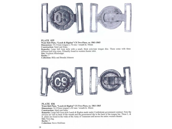 Confederate Two-Piece Tongue and Wreath Belt Buckle - "Leech and Rigdon" - Catlett Collection