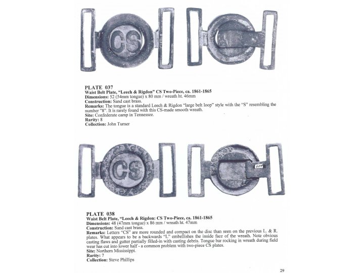 Confederate Two-Piece Tongue and Wreath Belt Buckle - "Leech and Rigdon" - Catlett Collection