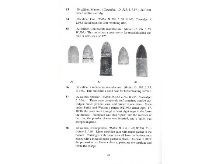Five Spencer Carbine Cartridges