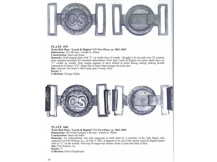 Confederate Two-Piece Tongue and Wreath Belt Buckle - "Leech and Rigdon" - Catlett Collection