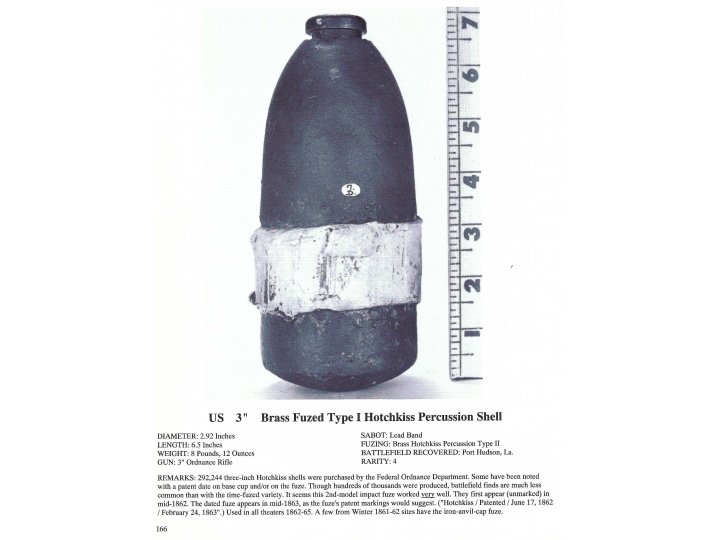 Federal 3-inch Type I Hotchkiss Shell Re-Assembled Ground Burst