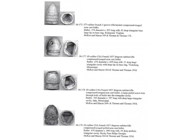 Confederate .69 Caliber French Pattern "Triangle Base" Bullet