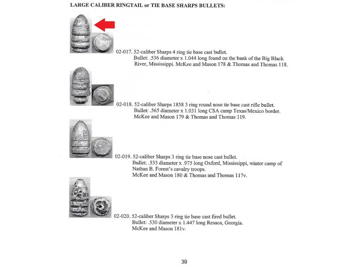 Confederate .52 Caliber Four-Ring "Ringtail" Sharps Carbine Bullet