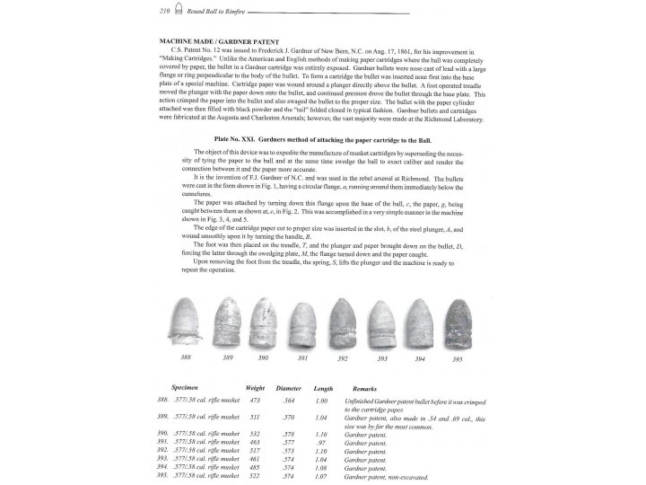 Confederate .58 Cal. Gardner Bullet - Marked "NEW MARKET LINE"
