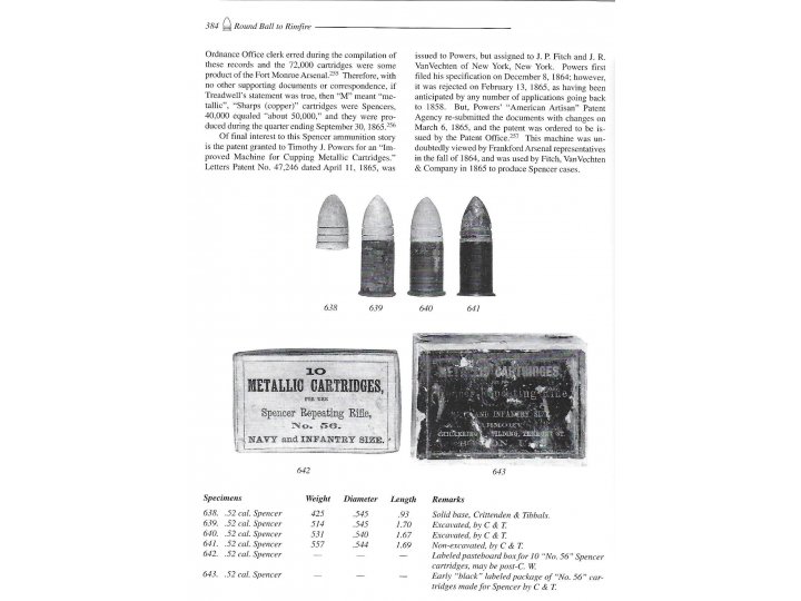 Spencer Carbine Cartridge - Non-Excavated - High Quality
