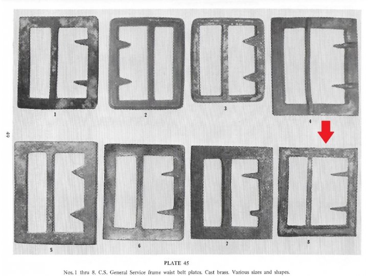 Confederate "Gutter-Back" Frame Buckle Portion with Fixed Tongue