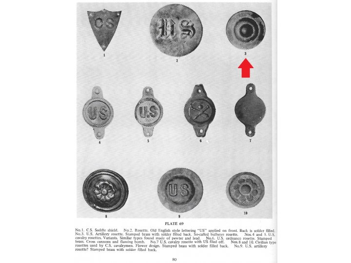 Federal Artillery "Bullseye" Bridle Rosette