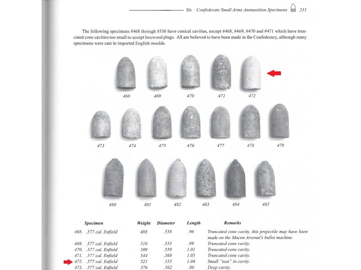 Confederate .577 Caliber British Enfield Rifle Bullet with Teat - Mac Mason Lettering