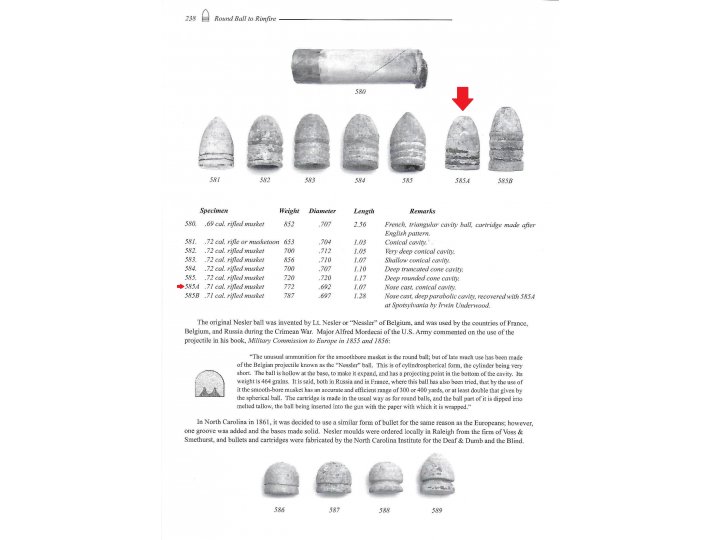Confederate .71 Caliber Three Ring Bullet - Huge