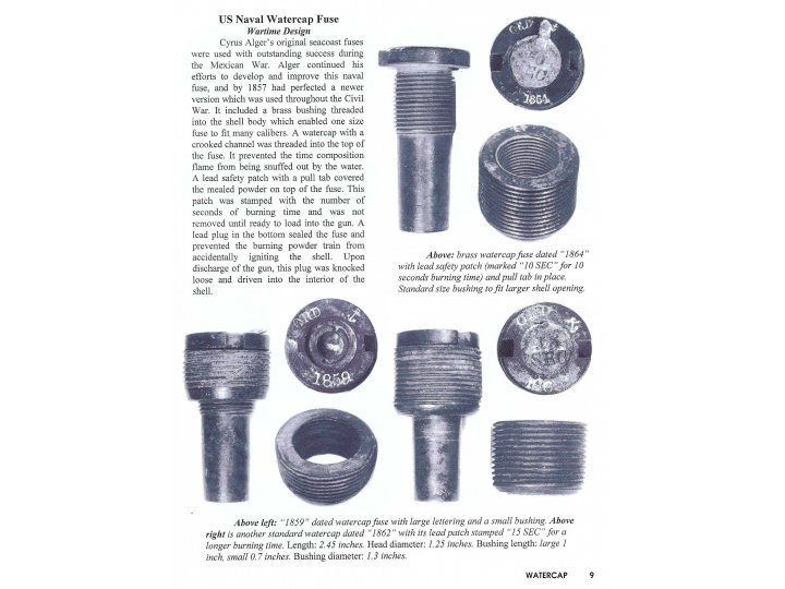 Federal Naval Watercap Fuze - Dated 1863