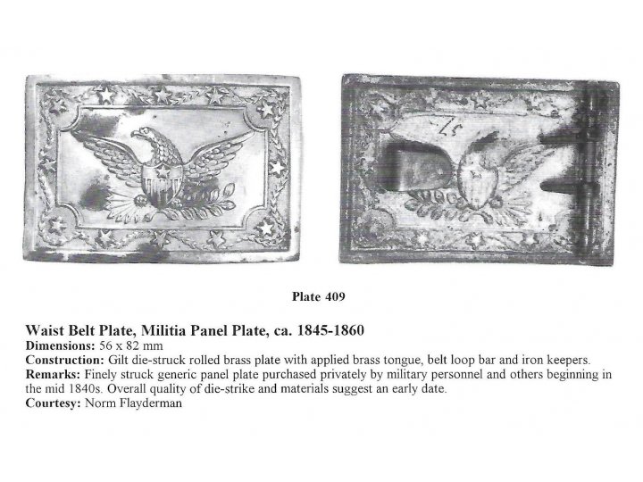 Militia Panel Waist Belt Plate, ca. 1845-1860