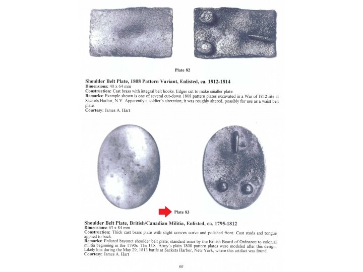 War of 1812 Militia Shoulder Belt Plate - Sackets Harbor - Published