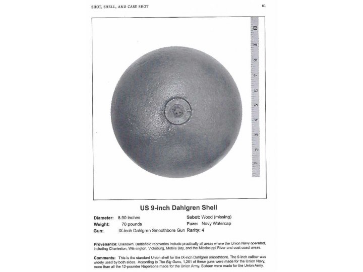 Reconstructed 9-Inch Mortar Shell with US Naval Fuze Dated 1862