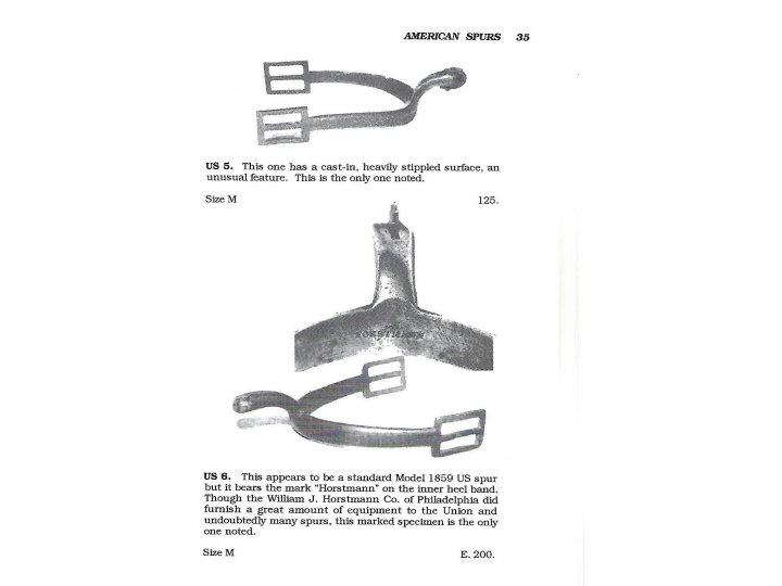 US Model 1859 Brass Spur Marked ''HORSTMANN"