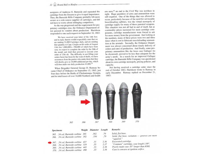 Burnside Carbine Cartridge - Excavated High Quality