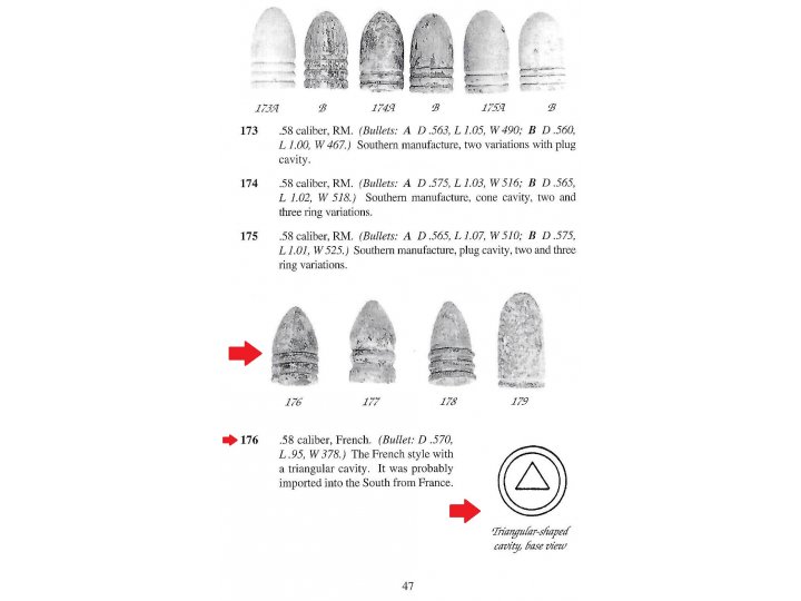 Confederate French Triangle Base Bullet