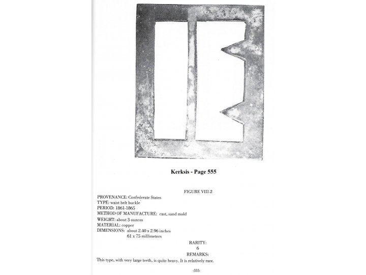 Confederate "Georgia" Frame Buckle - Thick, Heavy Type - Sydney G. Kerksis Collection
