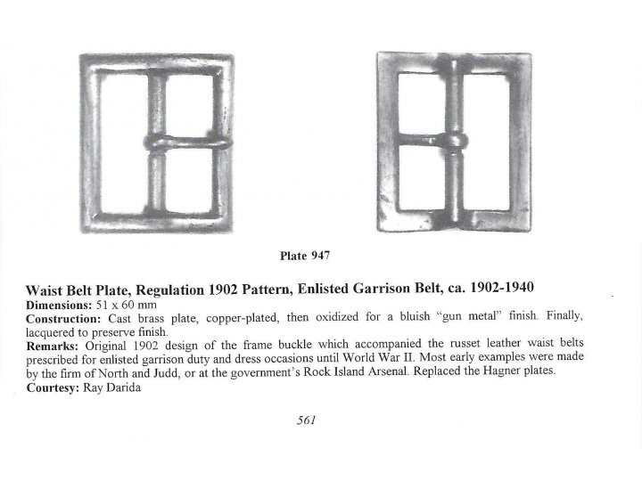  - ON SALE - 1902 Pattern US Army Garrison Belt Buckle with Carved Initials & Notches