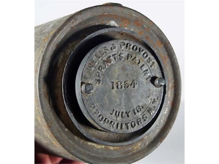 Fruit Jar Lid - "Spratt's Patent 1854 July 18."