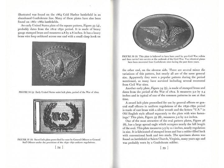 Accoutrement Plates North and South 1861-1865