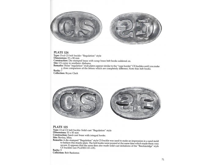  Confederate Belt Buckles & Plates - Out of Print